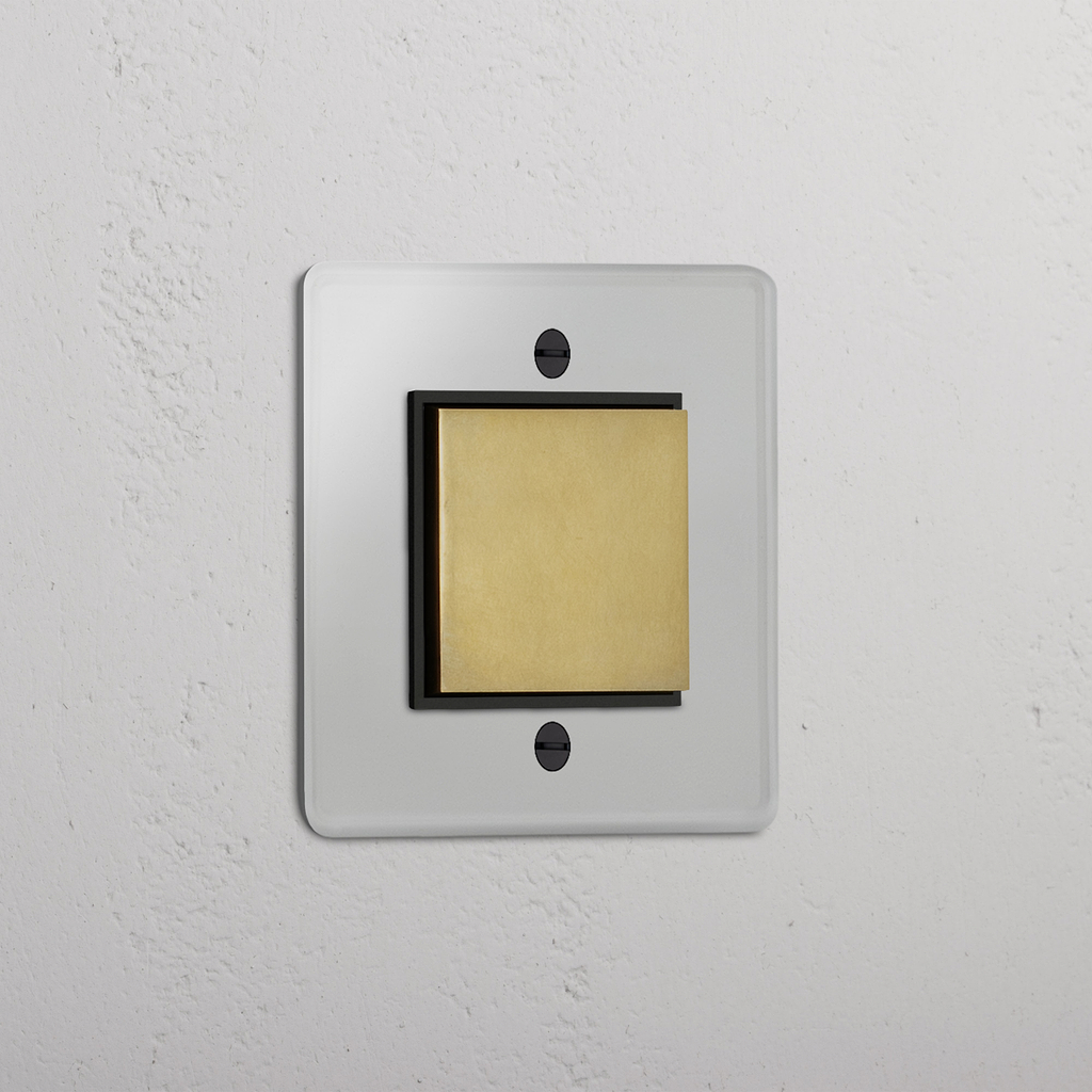 Single Rocker Switch (Cent) - Clear Antique Brass Black