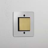 Single Rocker Switch (Cent) - Clear Antique Brass Black