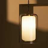 Windsor duża lampa wisząca z opalowym szkłem - Antyczny mosiądz