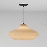 Brookfield duża lampa wisząca z opalowym szkłem - Brąz