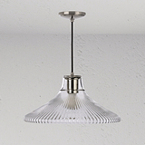 Hammersmith duża lampa wisząca z ryflowanym szkłem - Polerowany nikiel