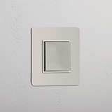 Single Rocker Switch (Cent) - Polished Nickel White