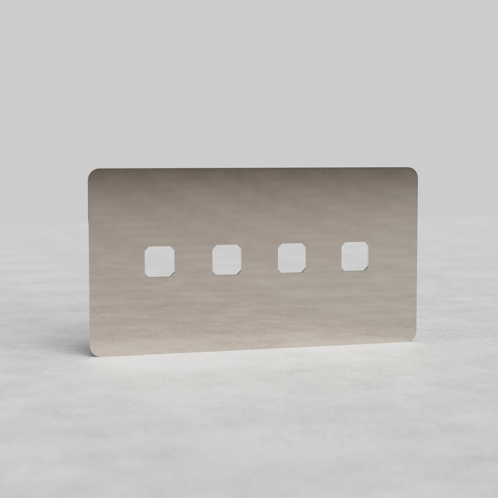 Double 4x Switch Plate EU - Polished Nickel