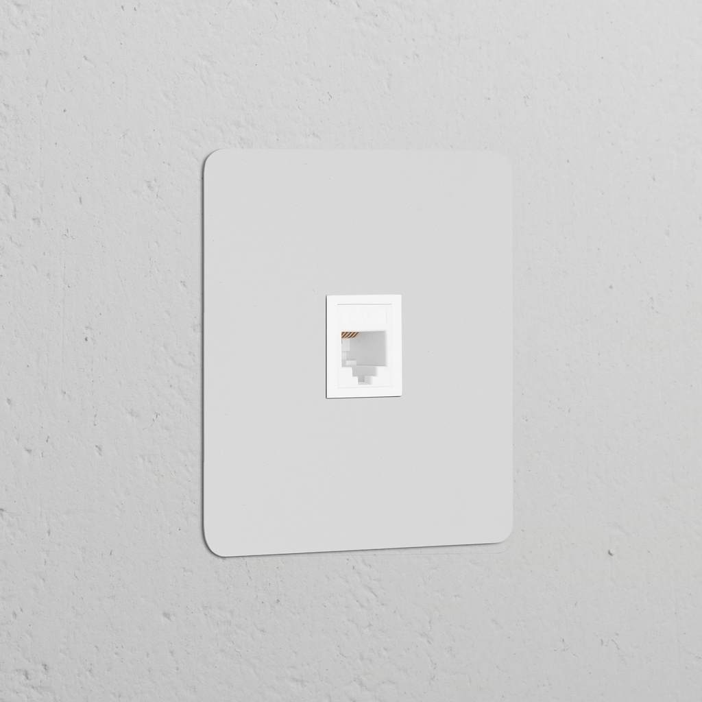 Moduł gniazda RJ45 w pojedynczej ramce - Biały do malowania