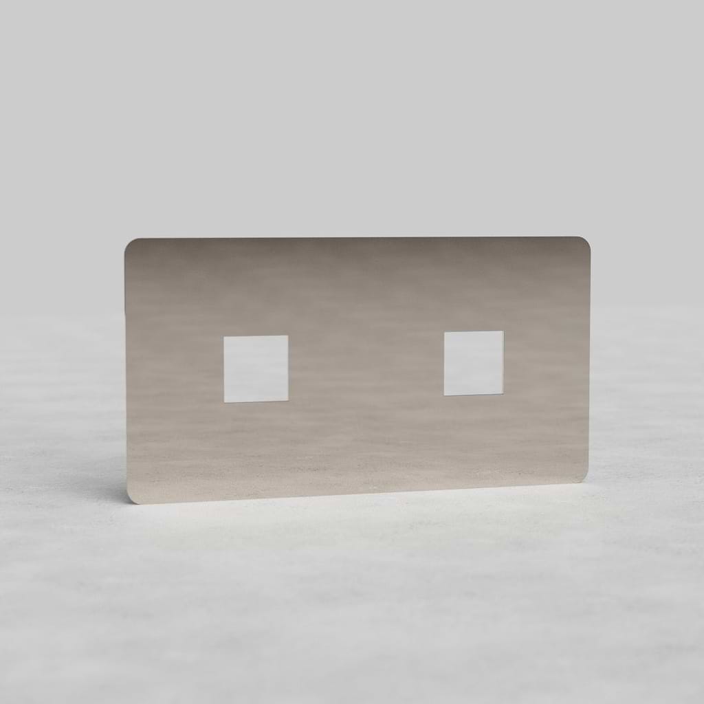 Double 2x Keystone Switch Plate EU - Polished Nickel