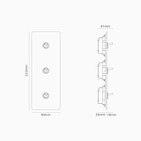 Włącznik dźwigniowy x 3 w potrójnej ramce pionowej - Brąz