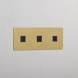 Triple 3x USB Module - Antique Brass Black