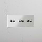 Triple 6x Toggle Switch - Clear Polished Nickel