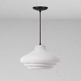 Brookfield średnia lampa wisząca z opalowym szkłem - Brąz