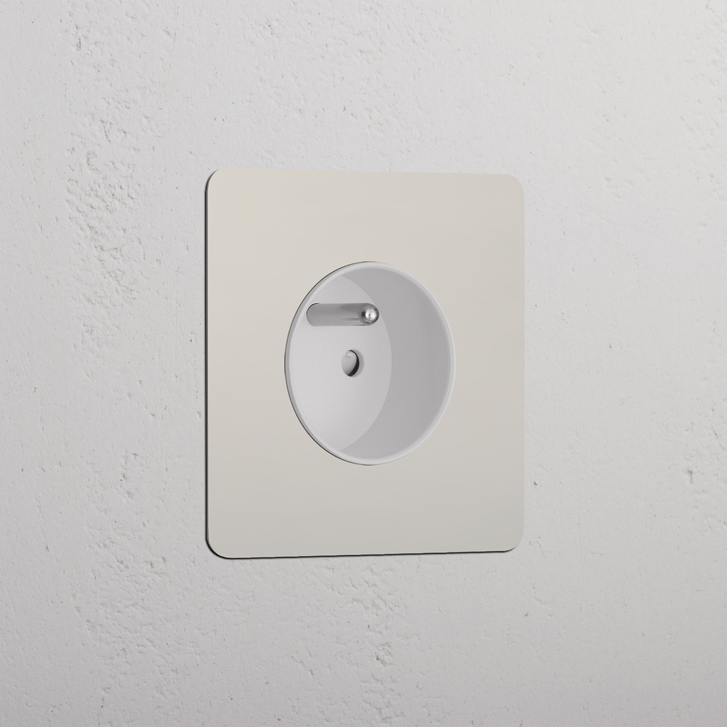 Single French Power Module - Polished Nickel White