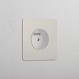 Single French Power Module - Polished Nickel White