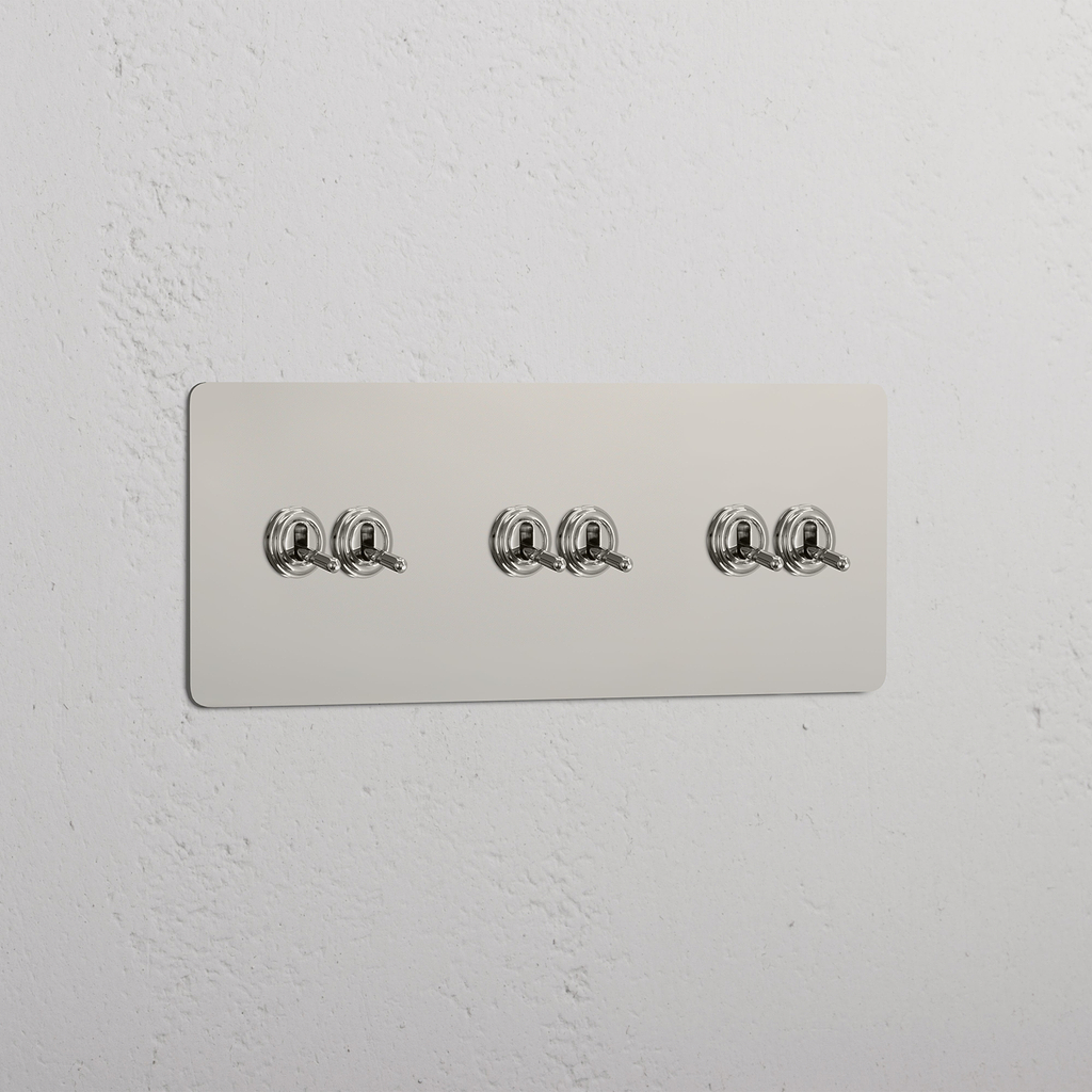 Triple 6x Toggle Switch - Polished Nickel