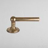 Antique Brass Harper Unsprung Door Handle on White Background