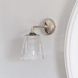 Luxury Fluted Glass - Polished Nickel on Wall with Mirror