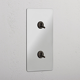 Double 2x Vertical Toggle Switch - Clear Bronze