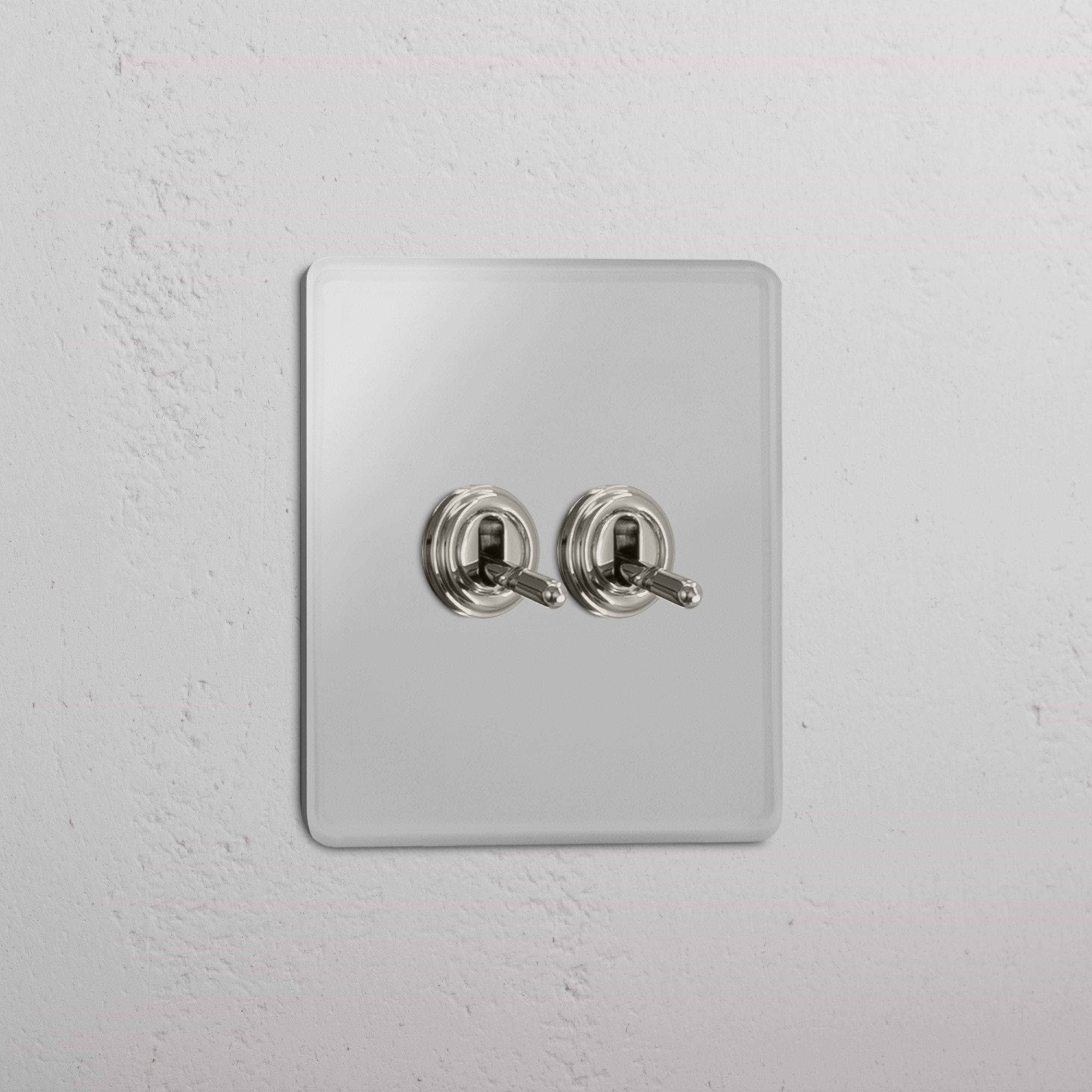 Single 2x Toggle Switch - Clear Polished Nickel