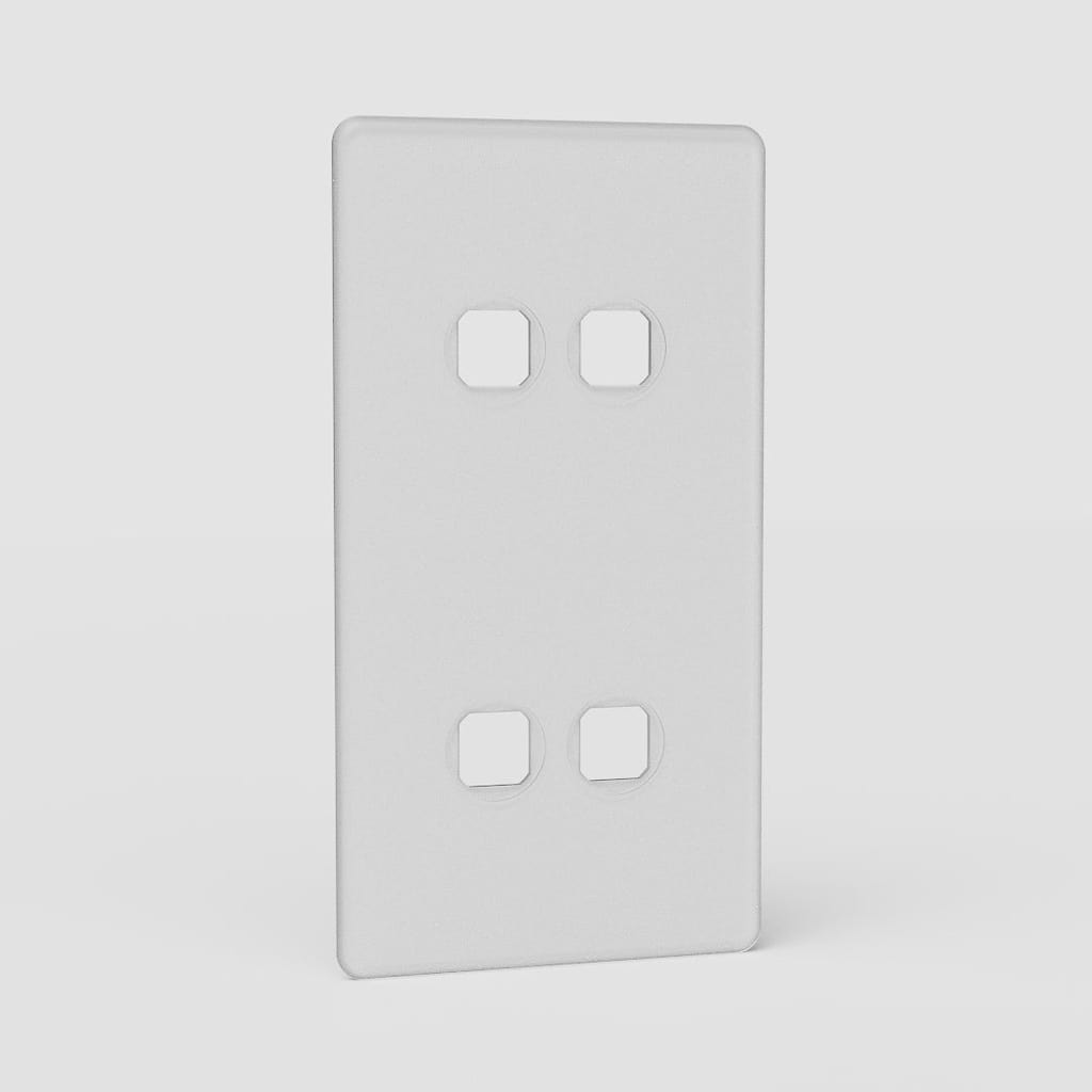 Double 4x Vertical Switch Plate EU - Clear