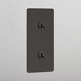 Double 2x Vertical Toggle Switch - Bronze