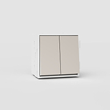 Double Two Way Rocker Switch EU - Polished Nickel White