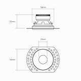 Buxton ognioodporna stała oprawa oświetleniowa typu downlight bez obudowy 35 mm - Biała
