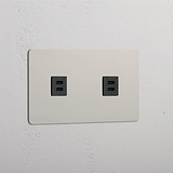 Double 2x USB Module - Polished Nickel Black
