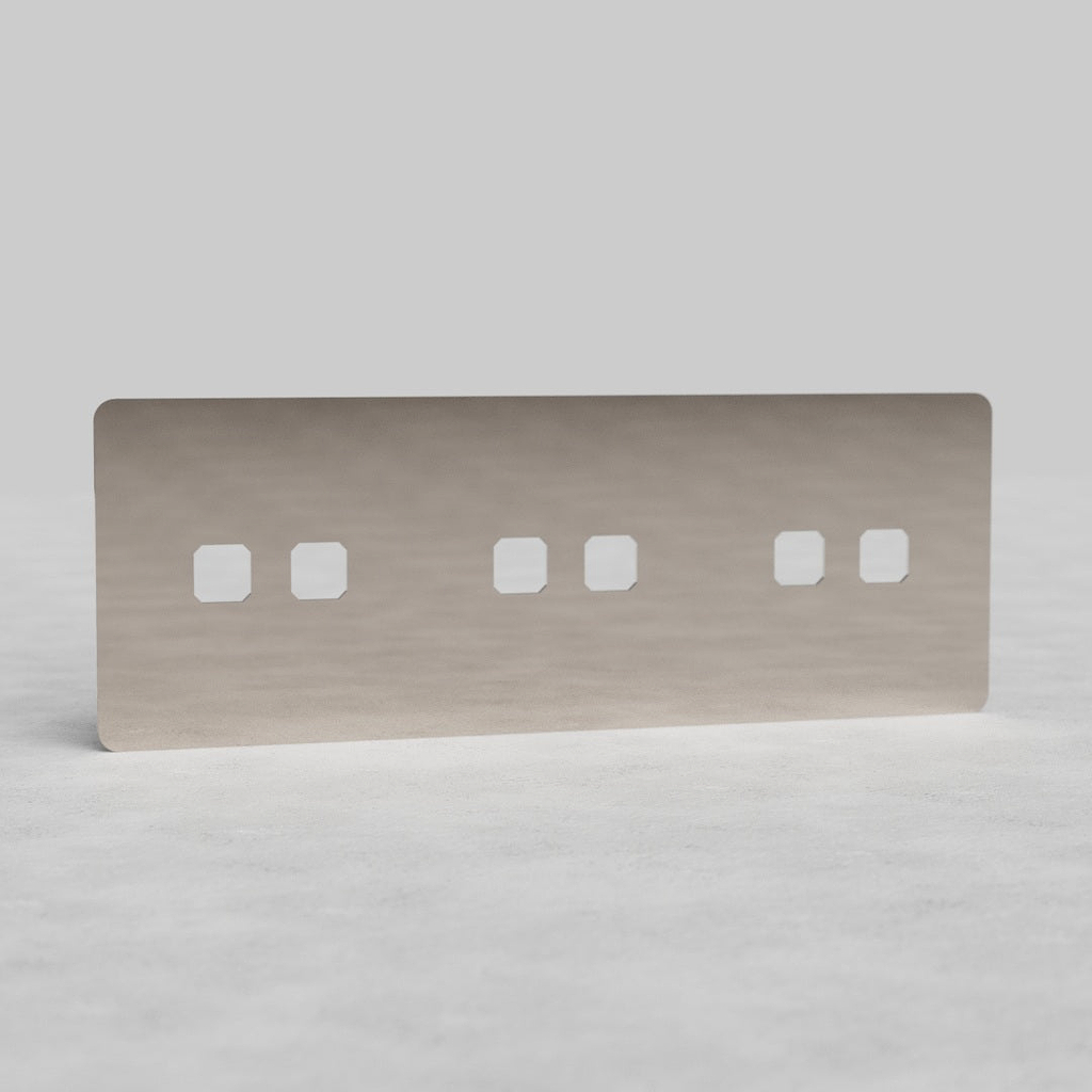 Triple 6x Switch Plate EU - Polished Nickel