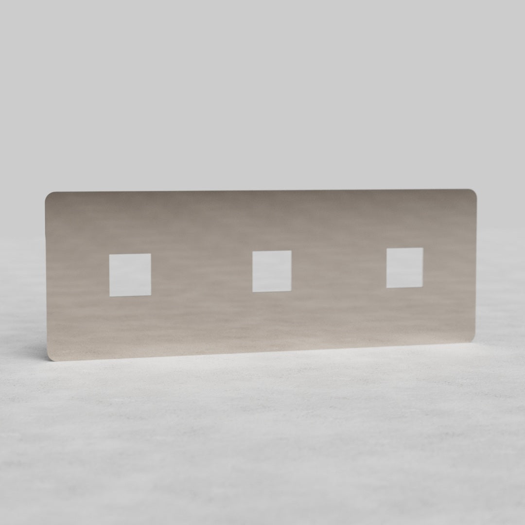 Triple 3x Keystone Switch Plate EU - Polished Nickel