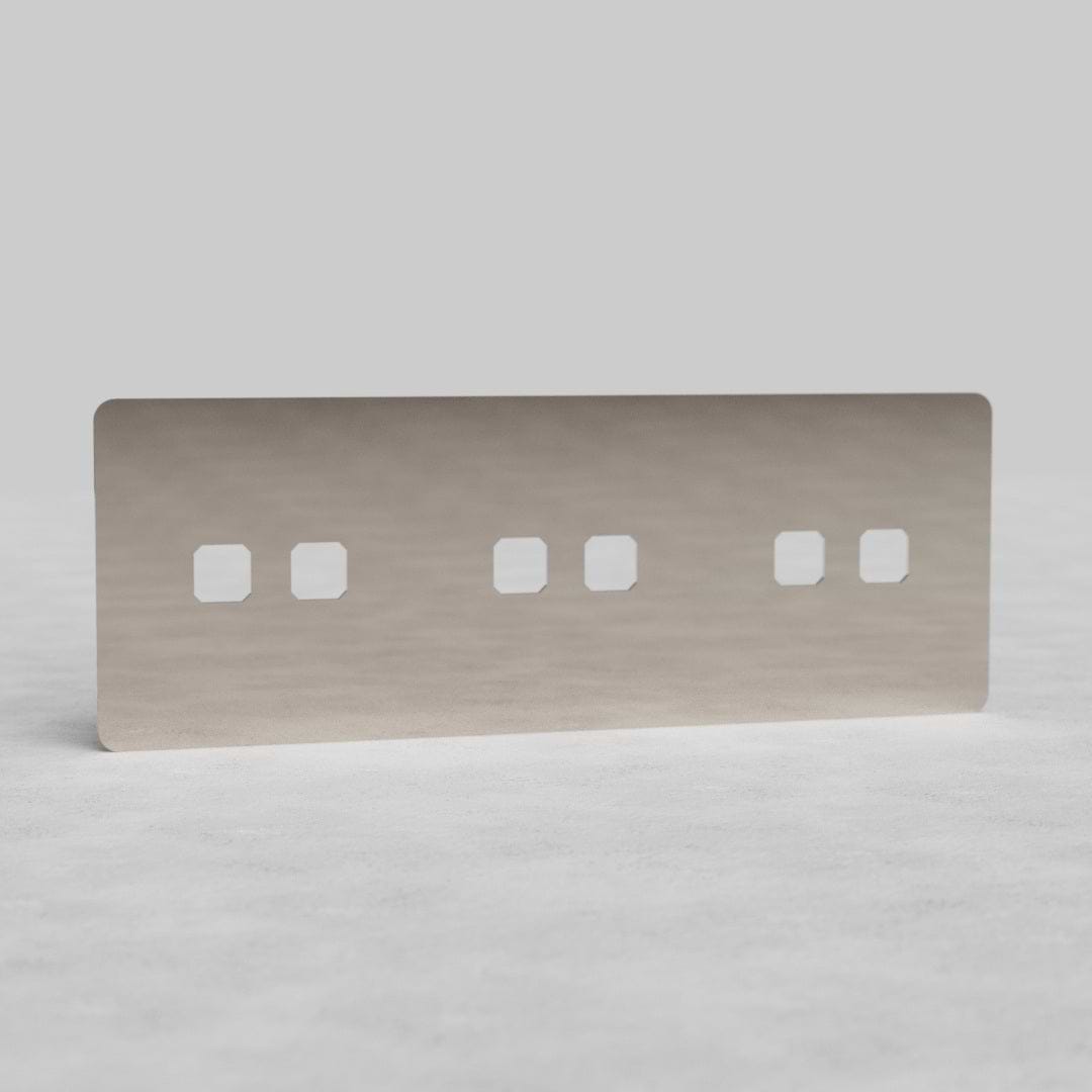 Triple 6x Switch Plate EU - Polished Nickel