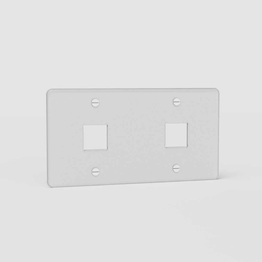 Double 2x Keystone Switch Plate EU - Clear White