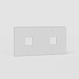 Double 2x Keystone Switch Plate EU - Clear White