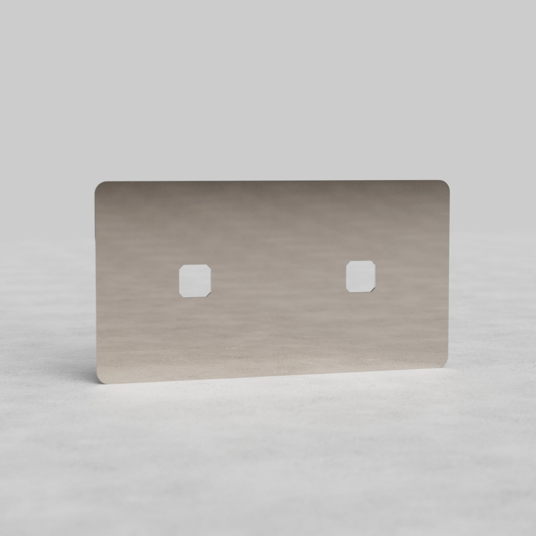 Double 2x Switch Plate EU - Polished Nickel