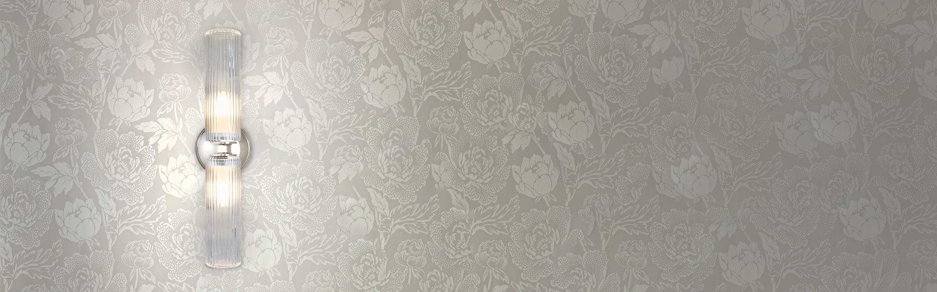 Polished nickel bathroom lighting