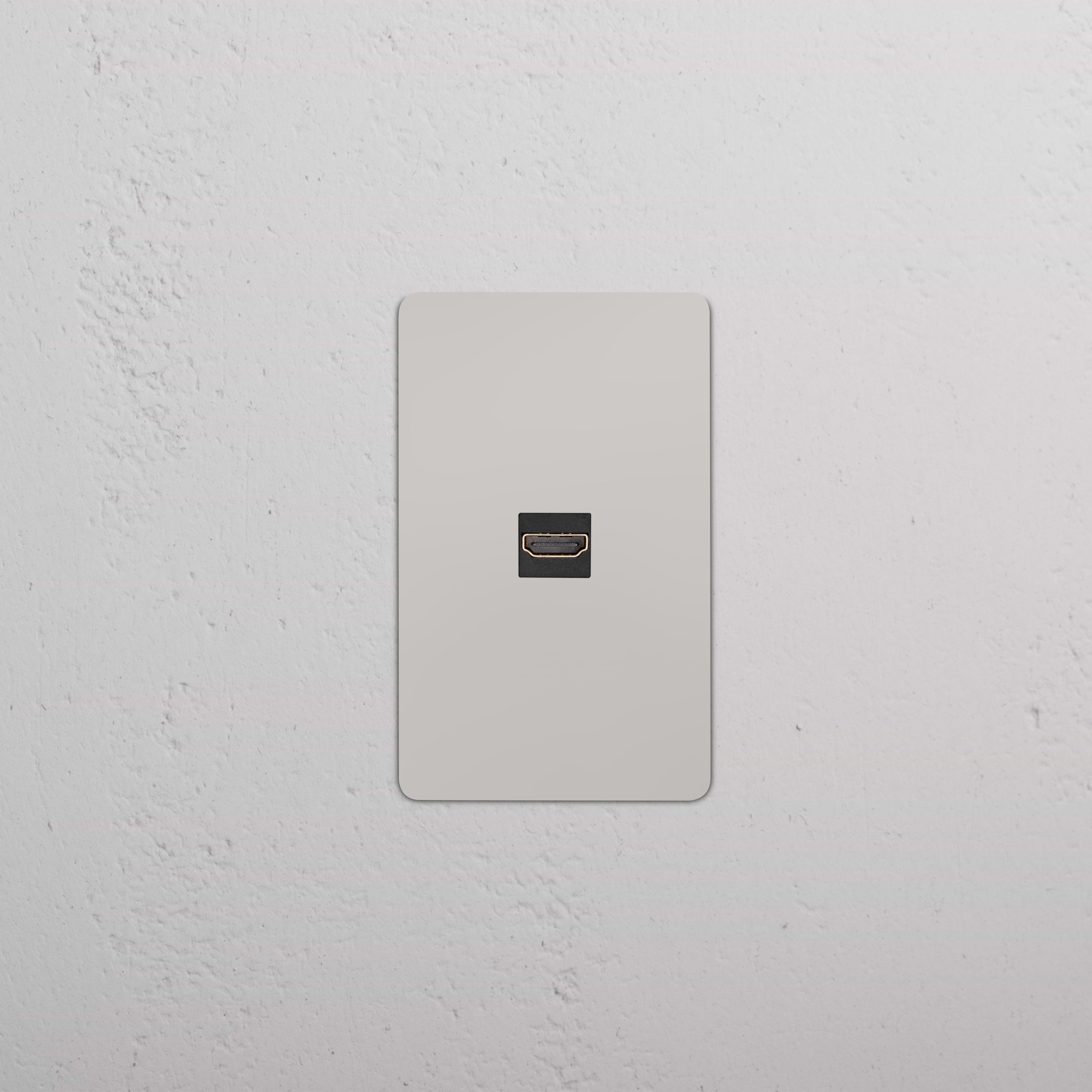Kew 1G HDMI Keystone wall plate in polished nickel black finish, designed for HDMI keystone module fitting.