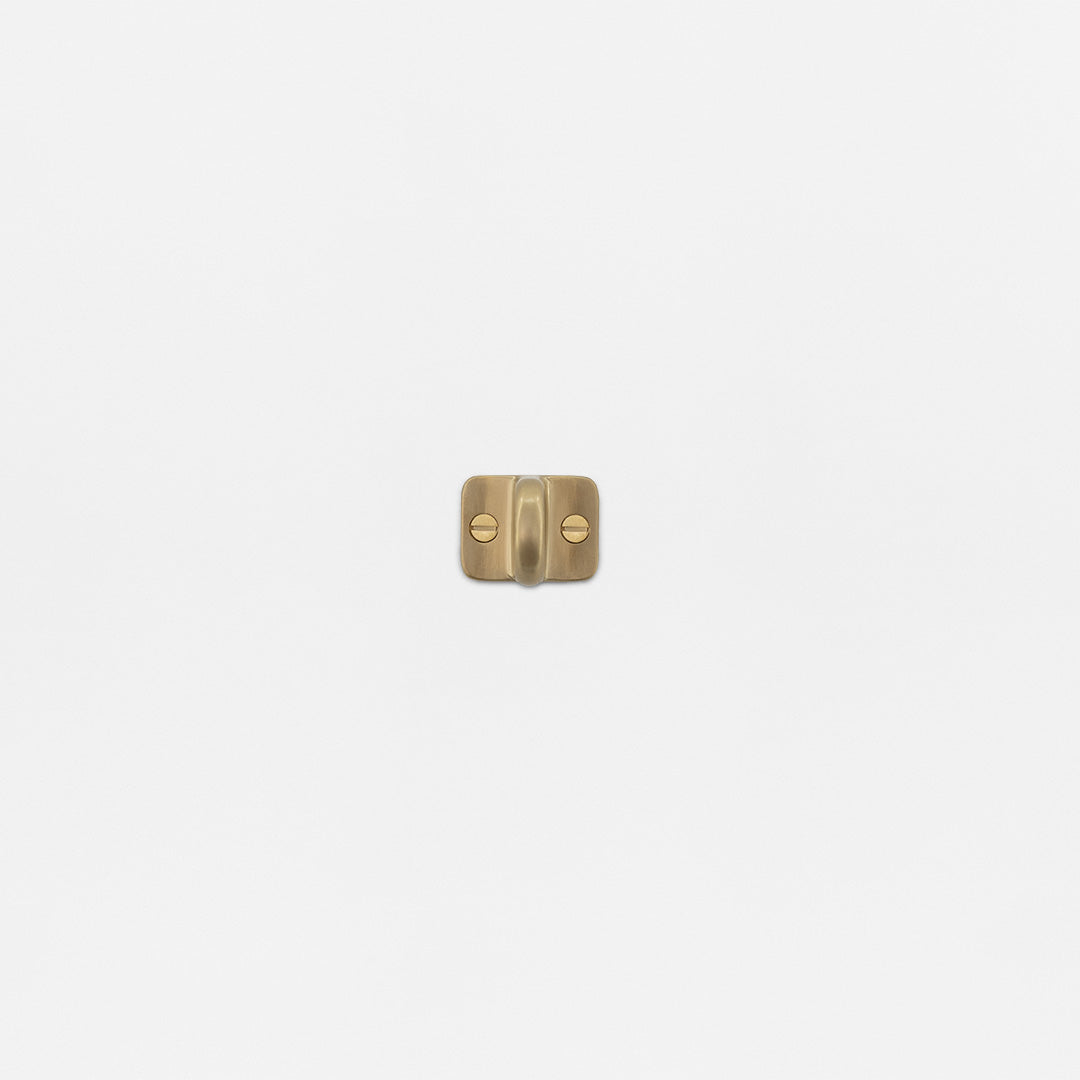 Antique Brass Belmont Single Hung Window Ring with visible screws, shown centered on a white background.