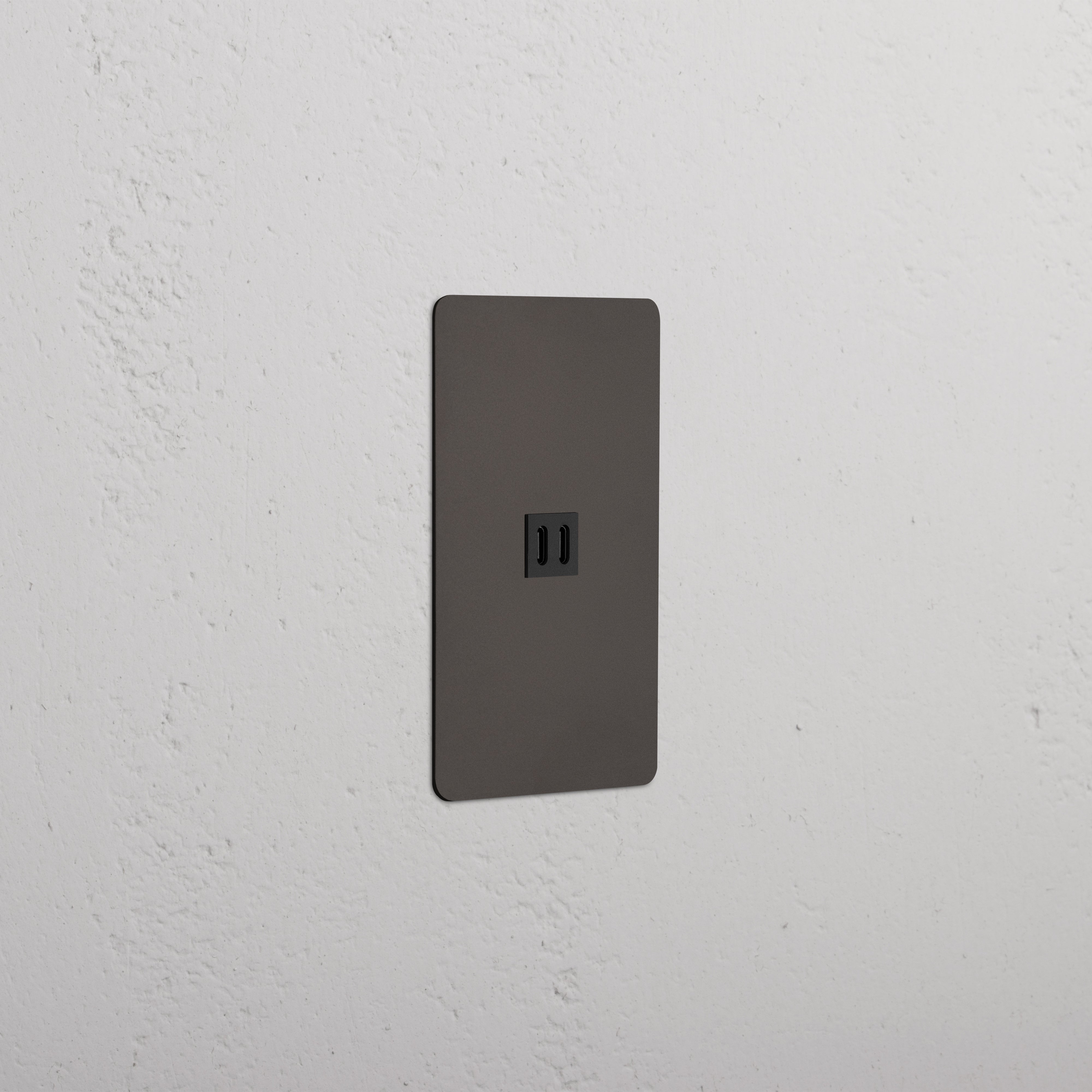 Kew 1G Fast Charge 65W USB Keystone in Bronze Black, single USB wall plate for fast device charging.