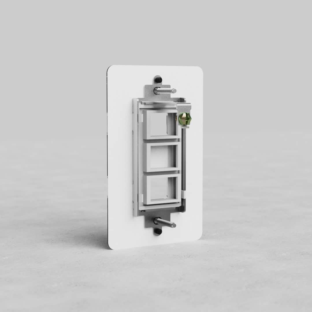Clear 1-gang wall plate for 2 keystone modules, Kew US style, shown against a light gray background.