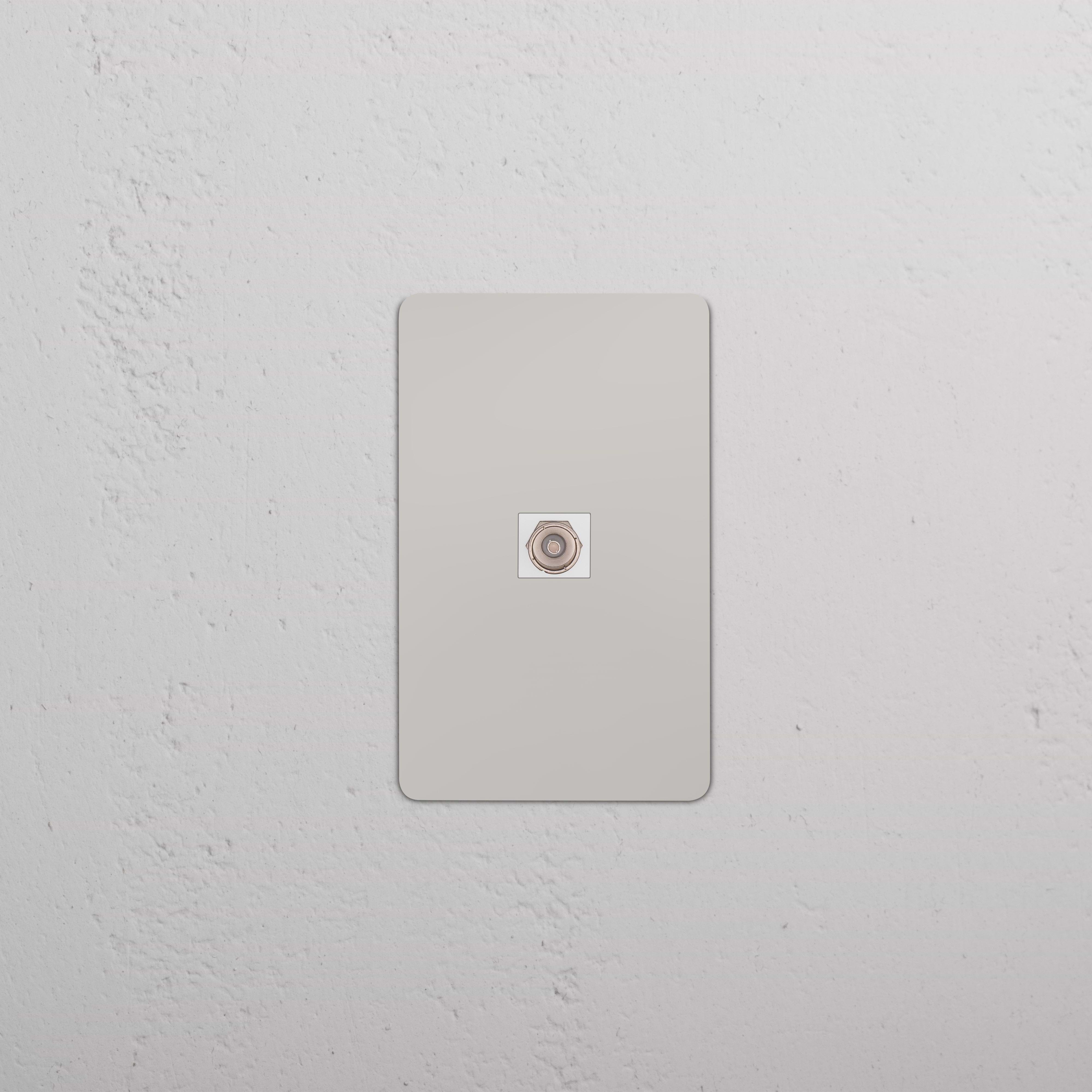 Kew 1G TV Keystone in Polished Nickel White, single keystone wall plate for one TV module.