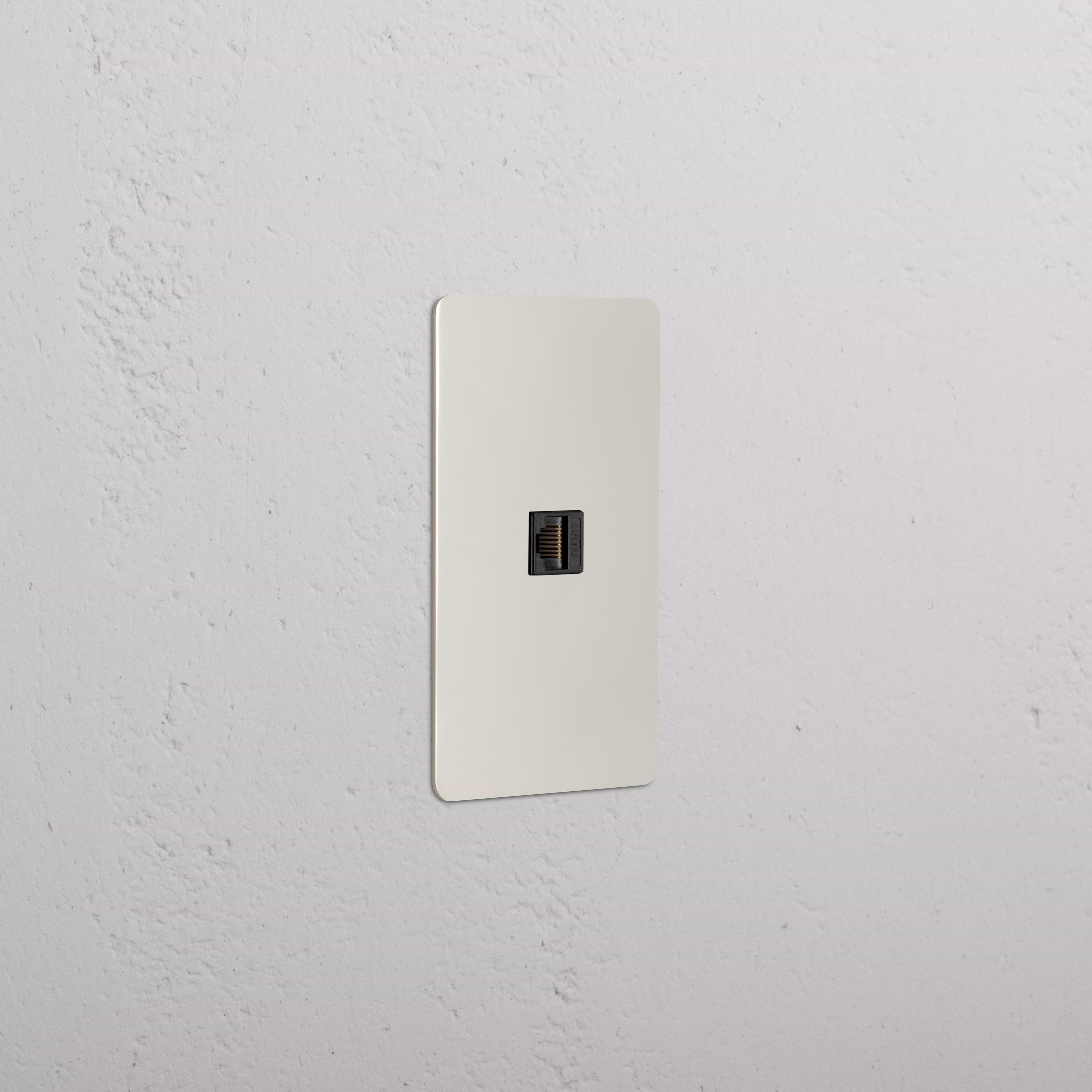 Kew 1G CAT 6 Keystone in polished nickel black finish, single Ethernet port on a keystone wall plate.