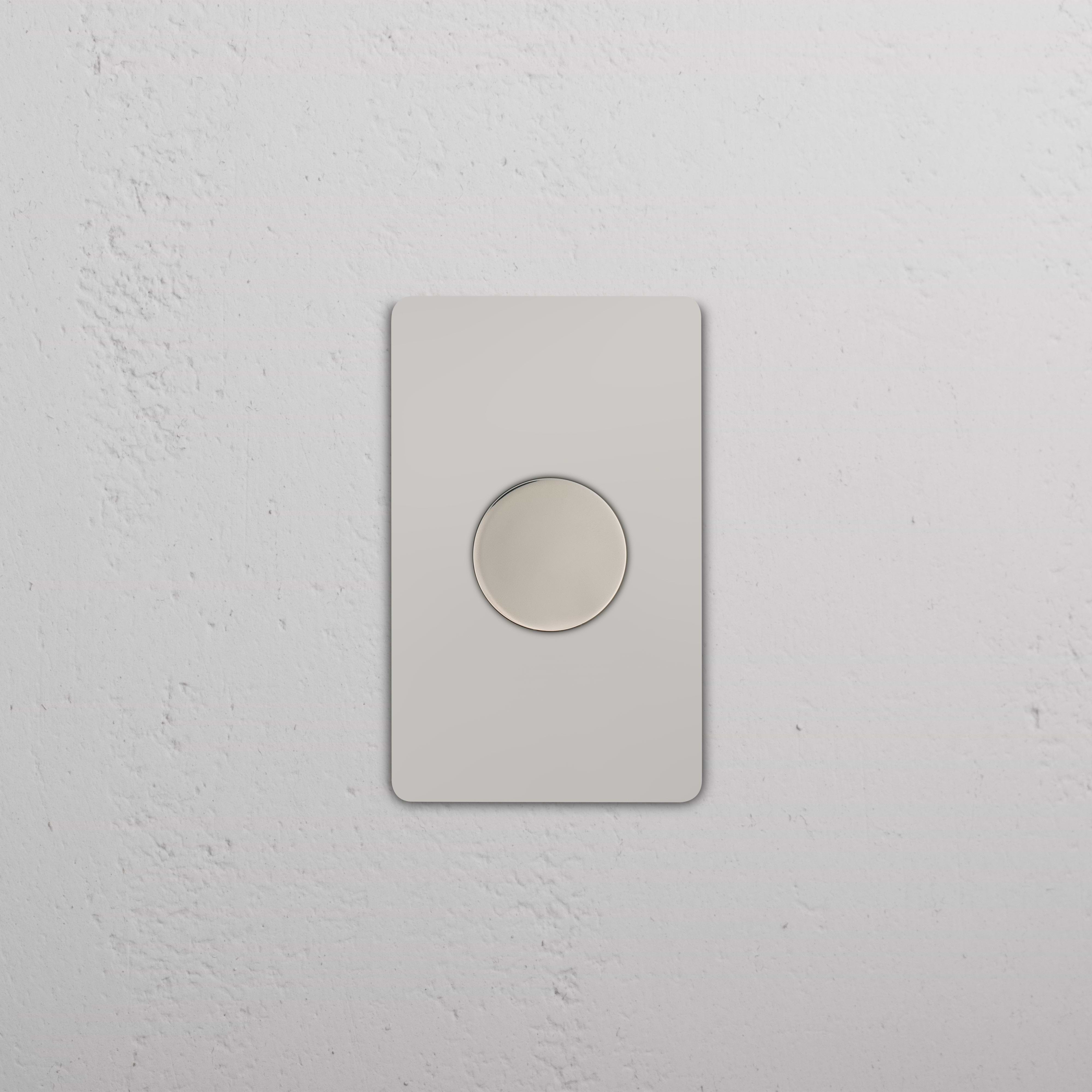 Grove 1G Dimmer Switch in polished nickel finish, featuring a single round knob on a rectangular plate.