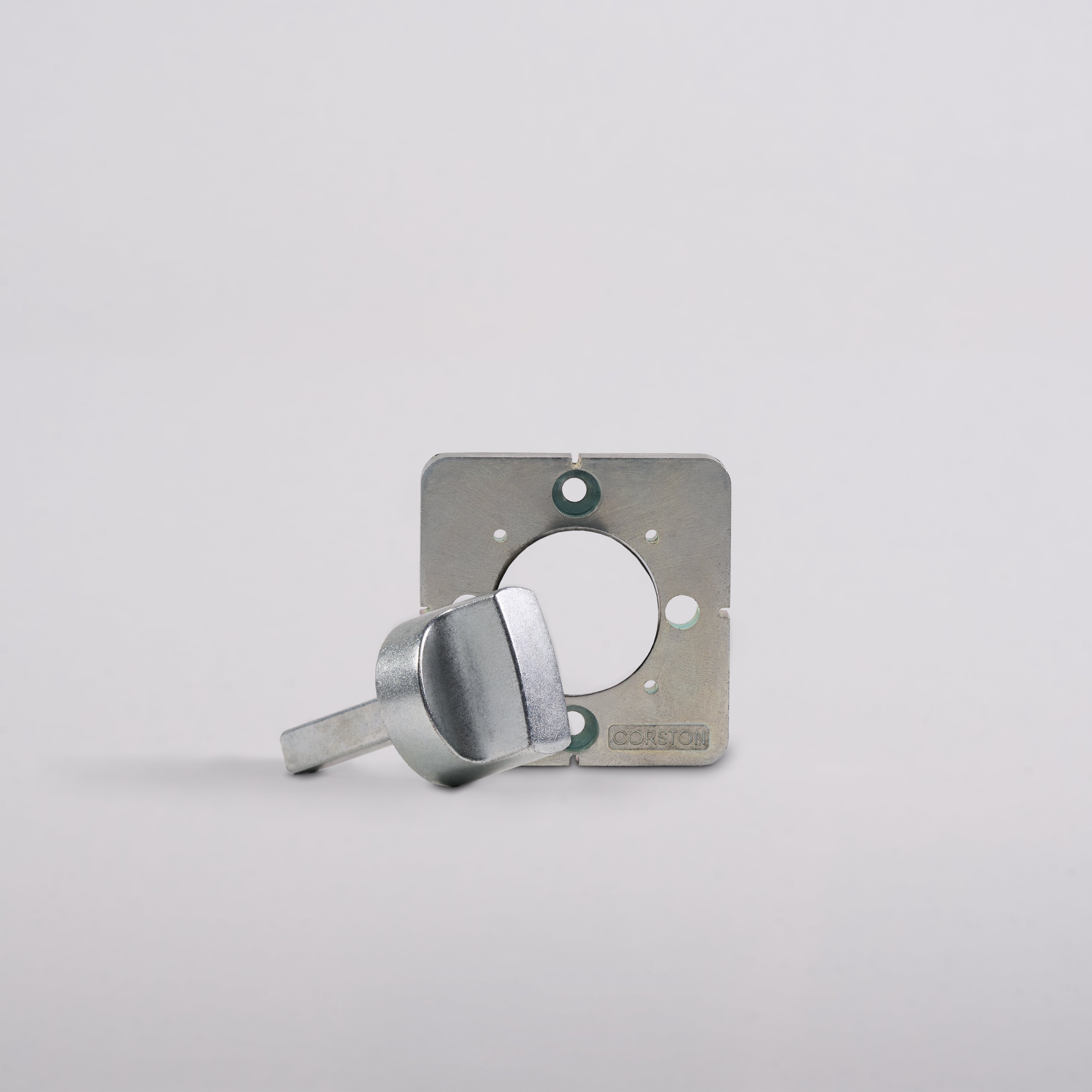 Metal Door Handle Installation Tool with a round opening, designed for precise door handle placement and fitting.