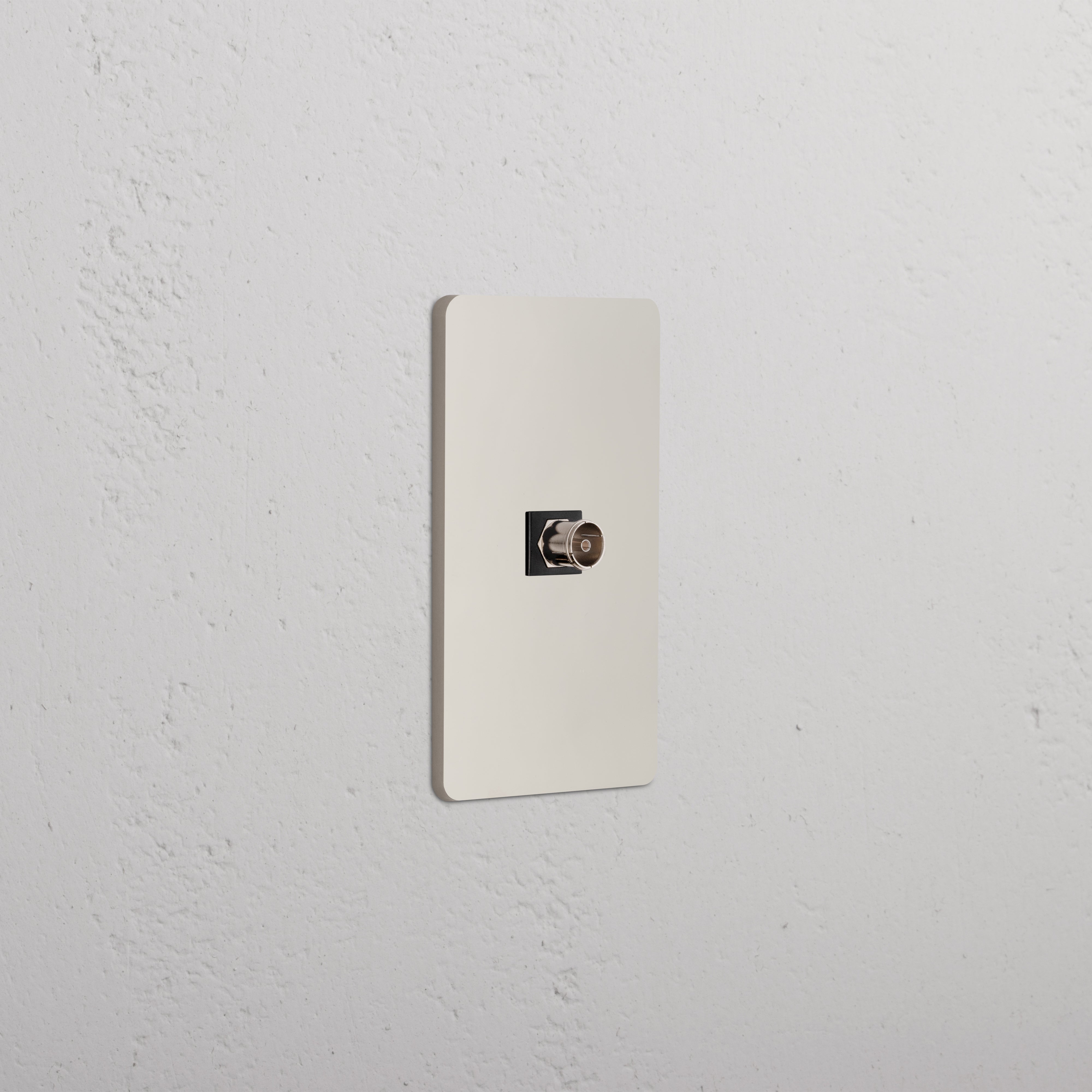 Grove 1G TV Keystone wall plate in polished nickel black, featuring a single keystone port.