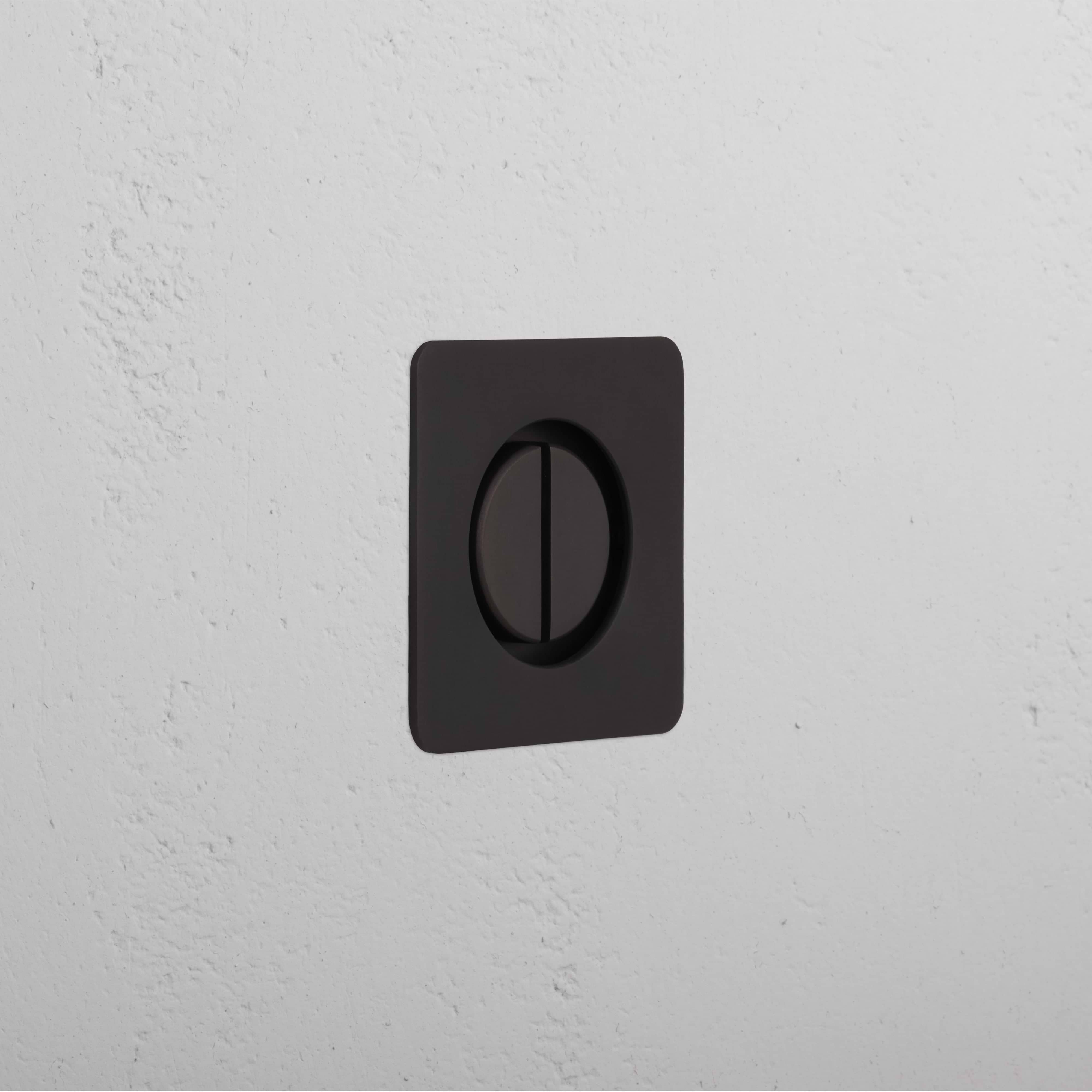 Regent Recessed Thumbturn in bronze, showing its round, recessed thumbturn design on a square bronze plate.
