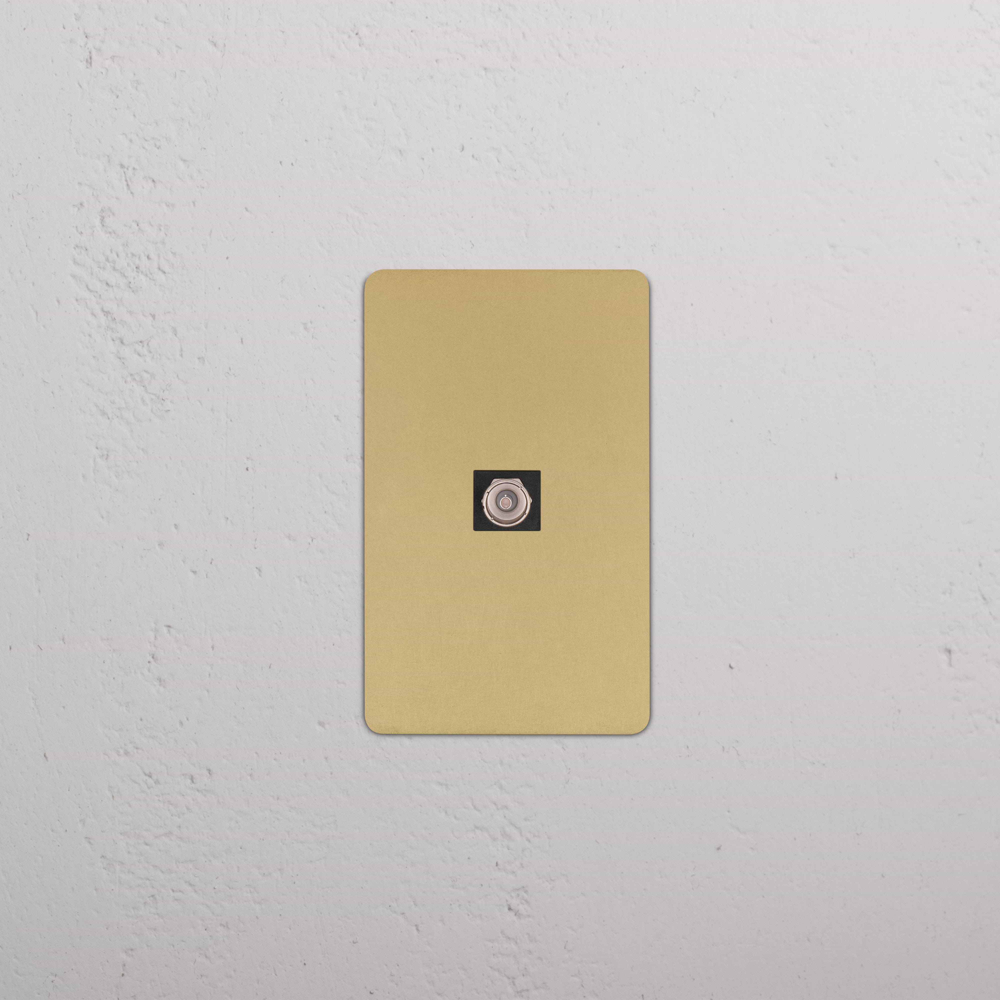 Kew 1G TV Keystone wall plate in antique brass black finish, designed for TV connections.