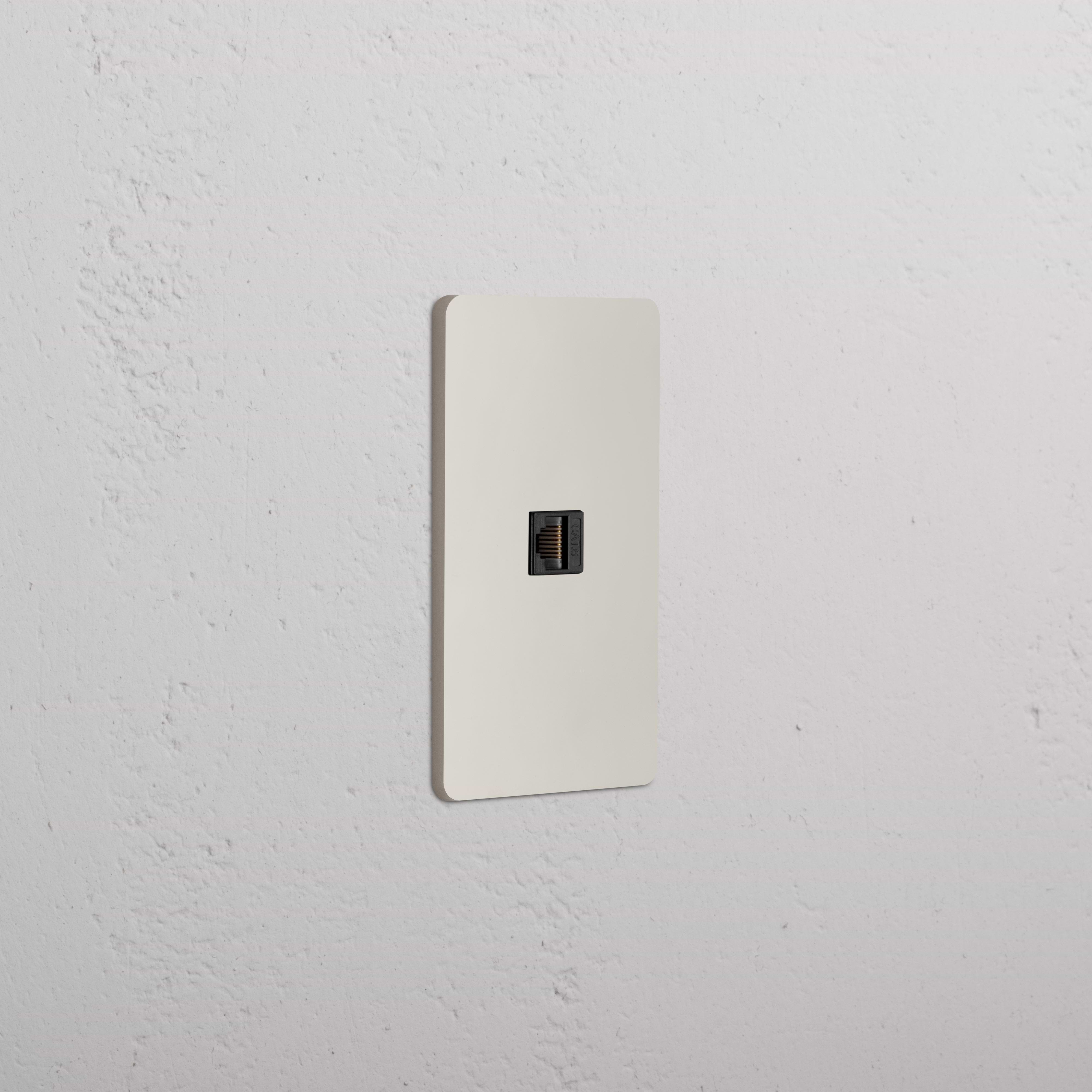 Grove 1G CAT 6 Keystone in polished nickel black finish, single Ethernet port wall plate.