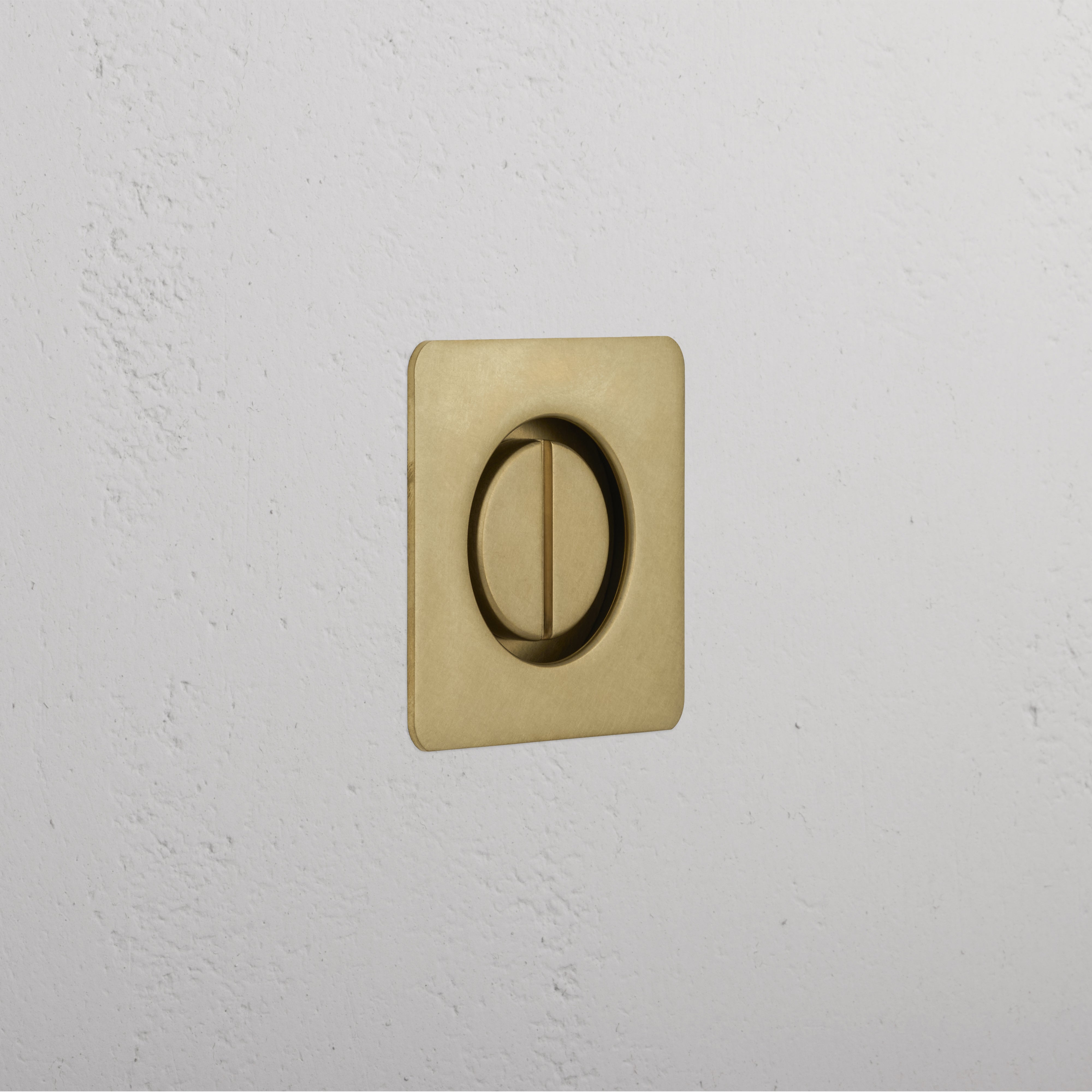 Regent Recessed Thumbturn in antique brass finish, featuring a square plate with central thumbturn.