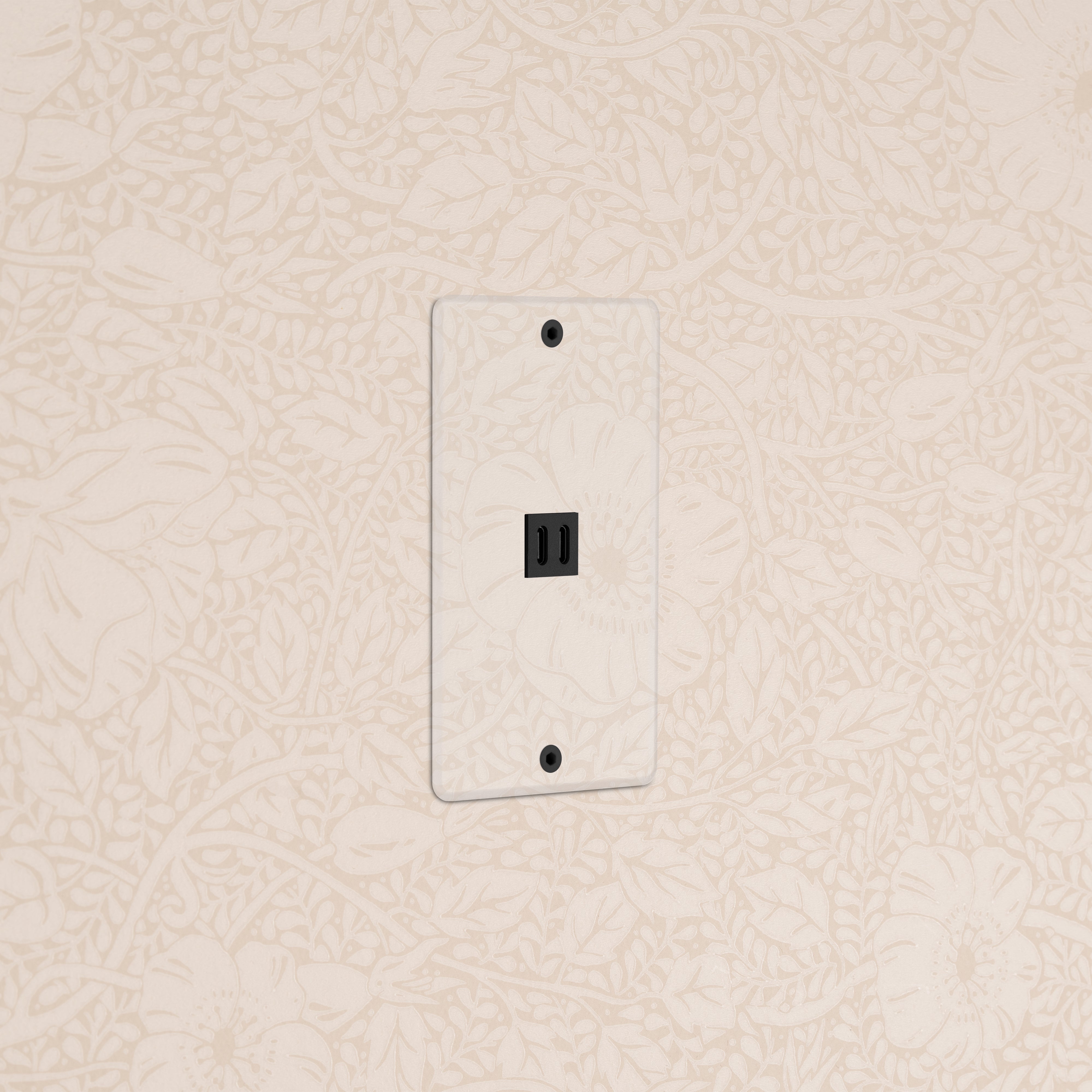 Kew 1G Fast Charge 65W USB Keystone in Clear Black with a single USB port on a rectangular faceplate.