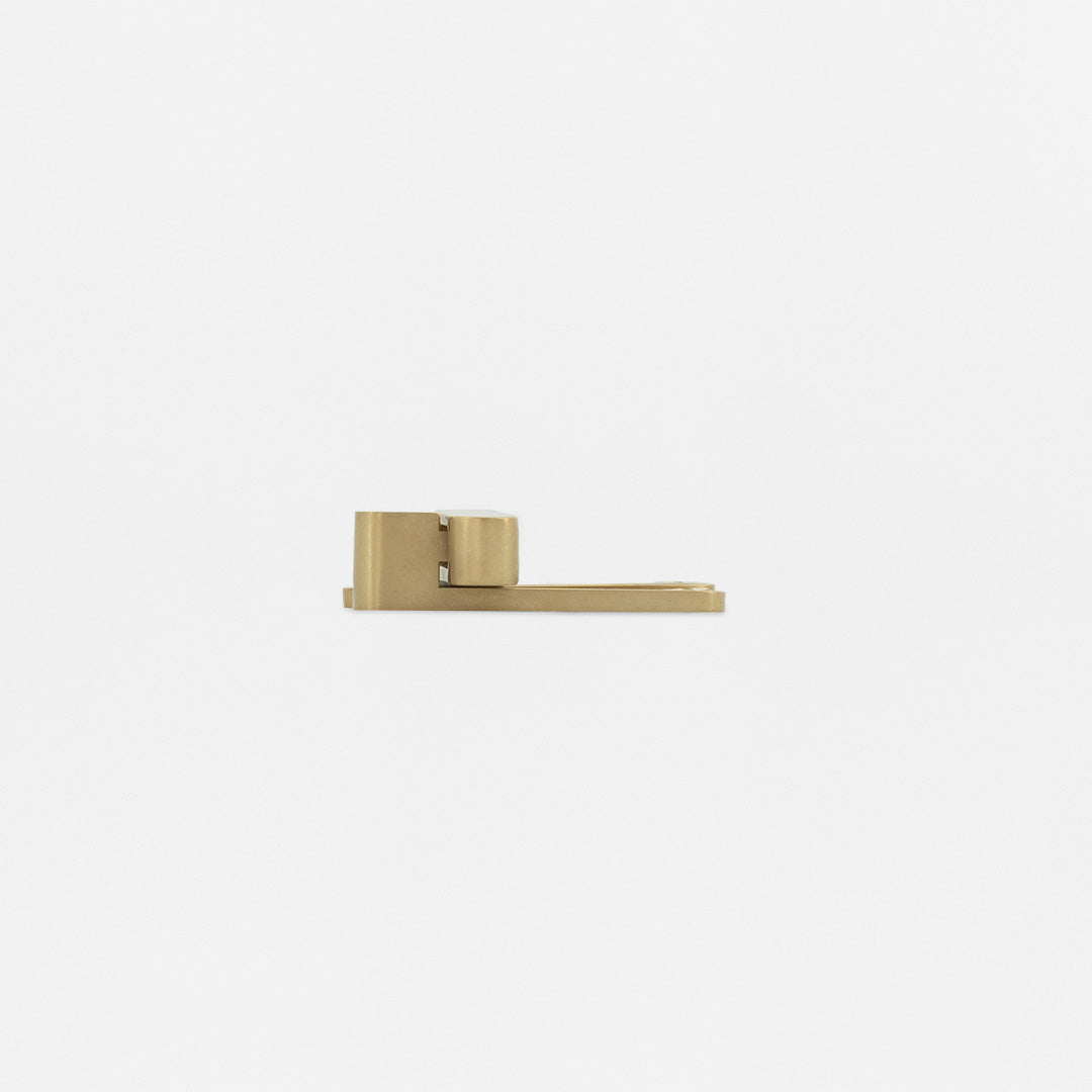Belmont Single Hung Window Latch in antique brass finish, shown centered on a plain white background.