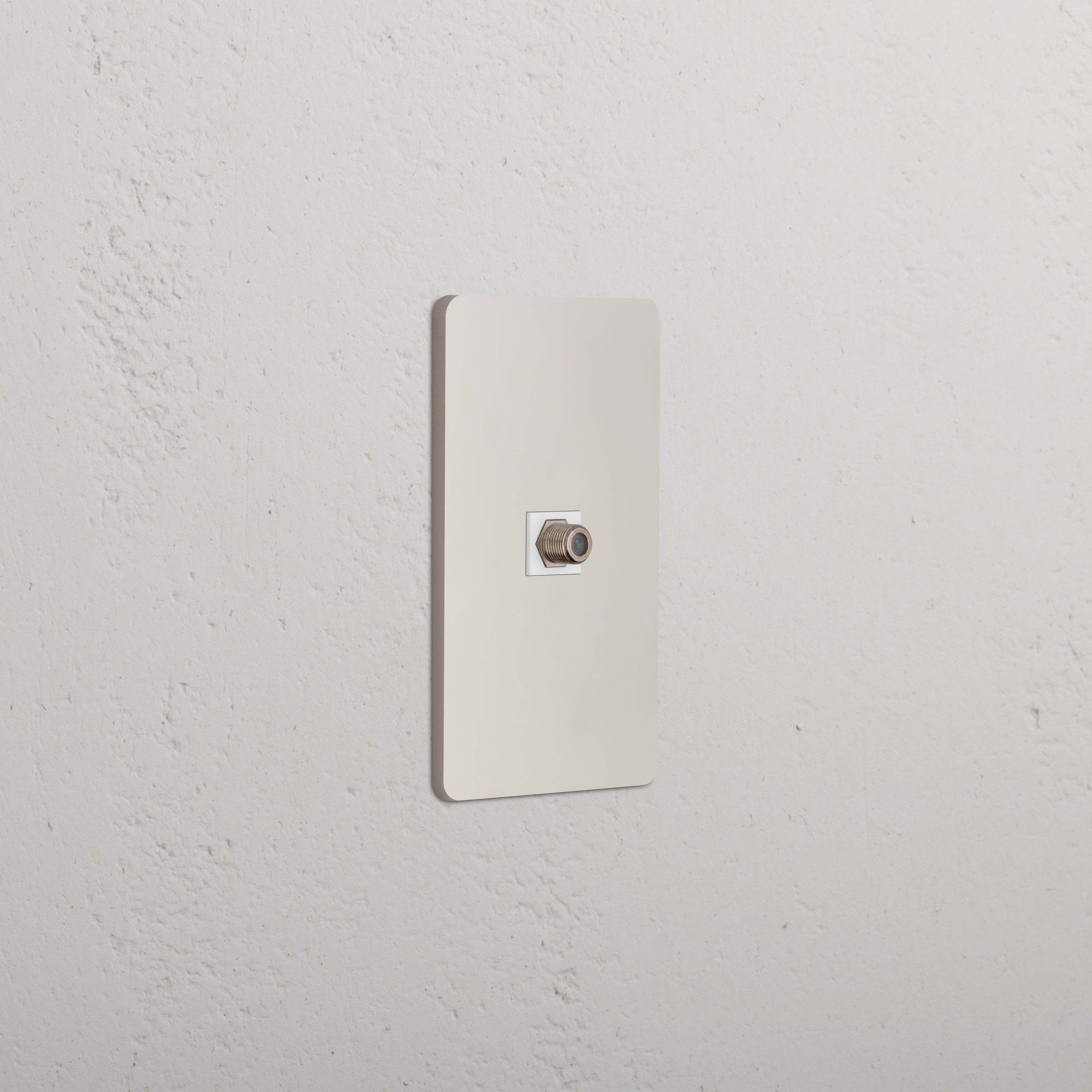 Grove 1G Satellite Keystone wall plate in polished nickel white with a single satellite keystone port.