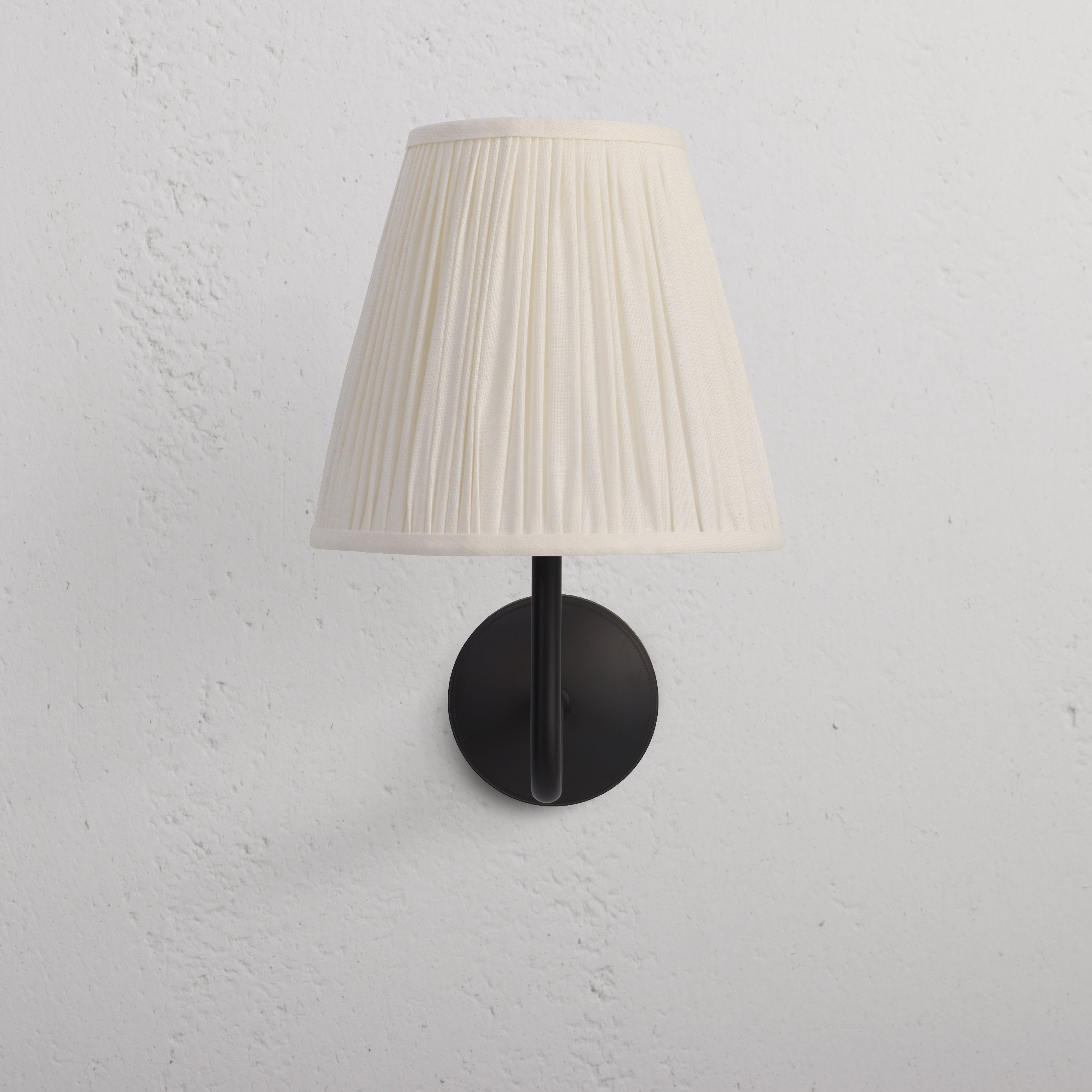 Large Malvern Wall Light in Alabaster White with bronze base and white alabaster shade, wall-mounted.