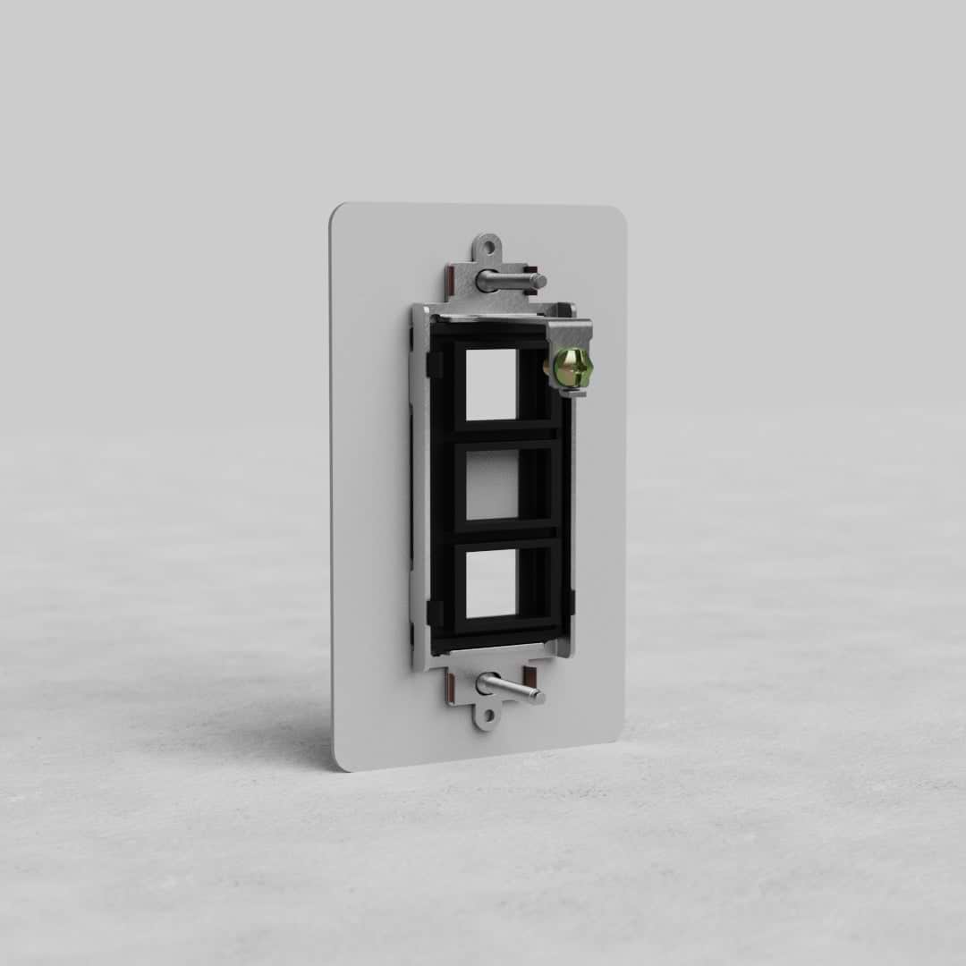 Paintable 1G 2x Keystone Plate Kew US for mounting two keystone jacks, shown on a plain light background.
